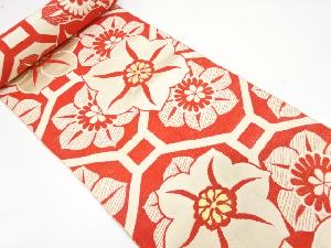 アンティーク　花蜀江模様織出し八寸帯地反物